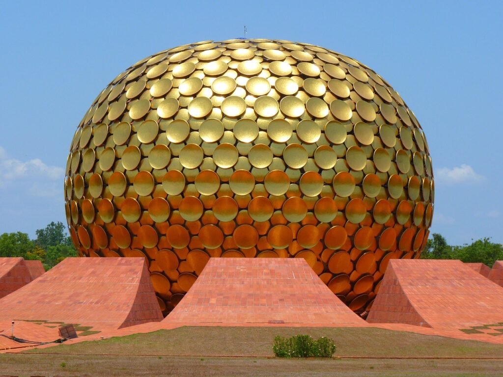 CHENNAI WEEKEND GATEWAYS ashram, matri mandir, gold, golden dome, auroville, pondichery, aurobindo ashram, auroville, auroville, auroville, auroville, auroville